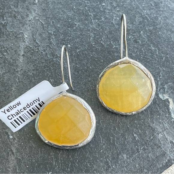 Yellow Chalcedony Sterling Silver 925 Earrings